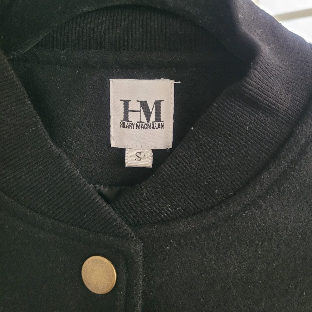 Hilary Macmillan Feminist Varsity Jacket in Black Sz S - Picture 5 of 7